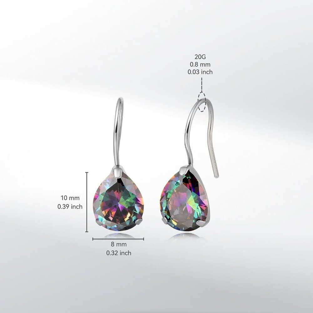 Hypoallergenic Titanium Dangle Hoop Earrings Mult… - image 3